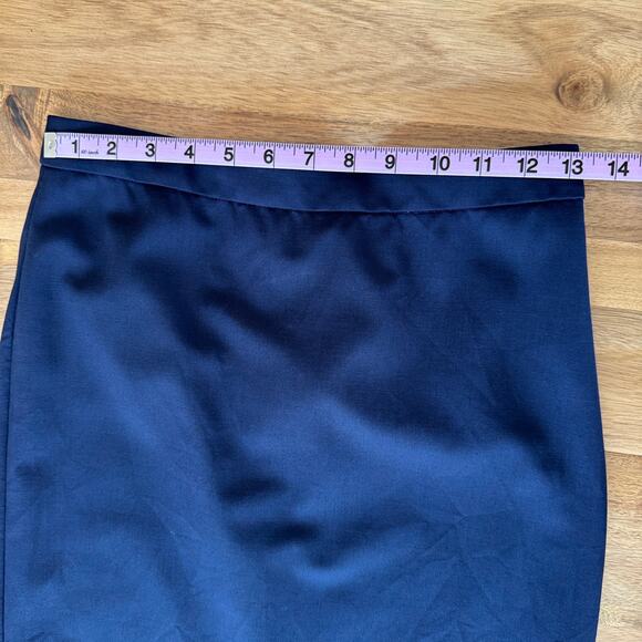 J Crew 365 Italian Wool Office Siren Skirt Sz 00 Navy Blue Professional Career - Picture 13 of 16